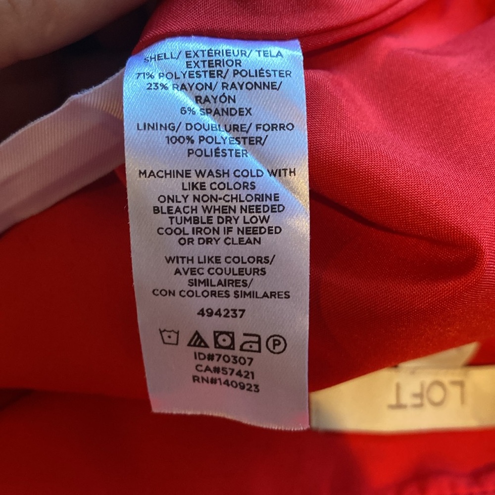 NWT Loft Red Skirt: Size 2 - Picture 6 of 6